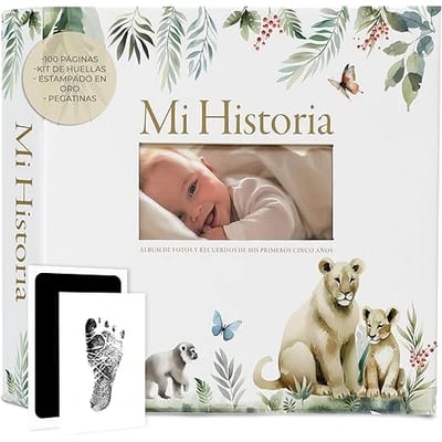 RIVERMUM Libro de recuerdos de bebé con kit de huellas