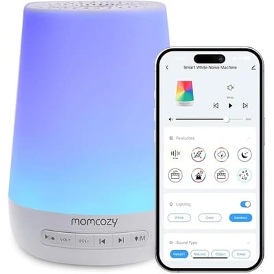 Momcozy máquina de ruido blanco con app y luz nocturna